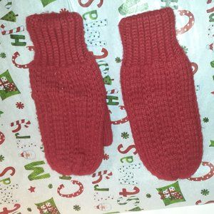 Cute Red Mittens Woven Cloth
